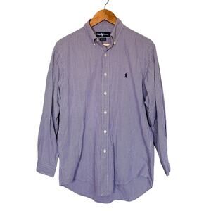 Ralph Lauren Vintage Check Yarmouth Long Sleeve Button Down Shirt 15.5 32/33